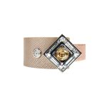 MIAMI arany bőr nyaklánc kristállyal