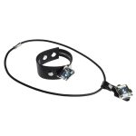 MIAMI fekete bőr nyaklánc kristállyal