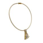 Wabi kristály nyaklánc –arany színű bőr, arany színű foglalat