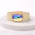 Queen Bracelet – Gold Leather, Iridescent Crystal