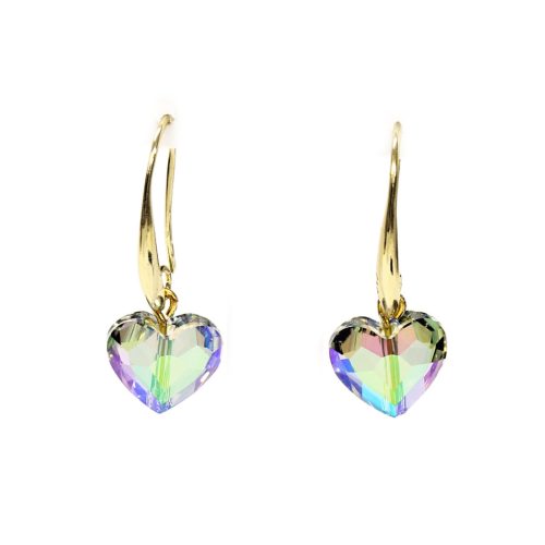 Rainbow Heart Crystal Earrings