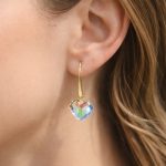 Rainbow Heart Crystal Earrings