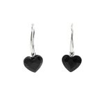 Black Heart Crystal Earrings