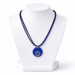 Lollipop Light Blue Leather Necklace with Swarovski® Crystal
