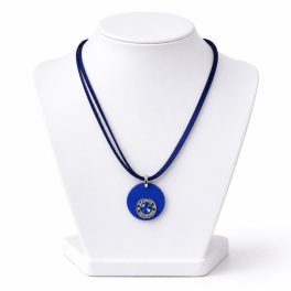   Lollipop Light Blue Leather Necklace with Swarovski® Crystal