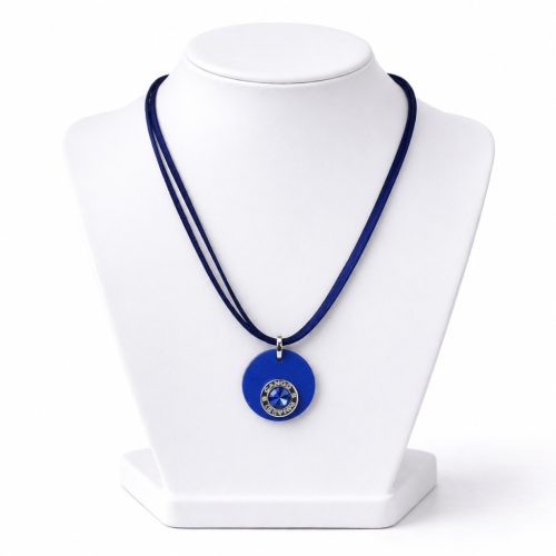 Lollipop Light Blue Leather Necklace with Swarovski® Crystal