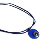 Lollipop Light Blue Leather Necklace with Swarovski® Crystal