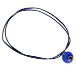 Lollipop Light Blue Leather Necklace with Swarovski® Crystal