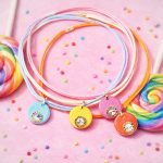 Lollipop - Kék bőr nyaklánc Swarovski® kristállyal