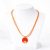 Lollipop - Narancssárga bőr nyaklánc Swarovski® kristállyal