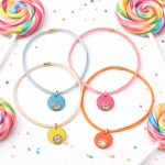 Lollipop - Narancssárga bőr nyaklánc Swarovski® kristállyal