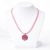 Lollipop Pink Leather Necklace with Swarovski® Crystal