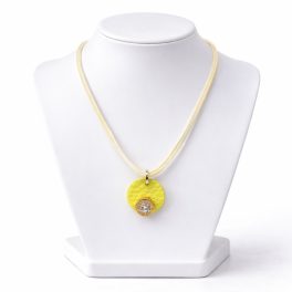 Lollipop - Sárga bőr nyaklánc Swarovski® kristállyal