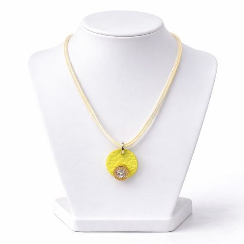 Lollipop Yellow Leather Necklace with Swarovski® Crystal