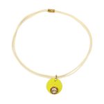 Lollipop Yellow Leather Necklace with Swarovski® Crystal
