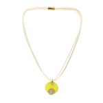 Lollipop Yellow Leather Necklace with Swarovski® Crystal