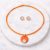 Lollipop Orange Necklace & White Crystal Earrings Set