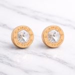 Lollipop Orange Necklace & White Crystal Earrings Set