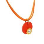 Lollipop Orange Necklace & White Crystal Earrings Set
