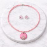 Lollipop Pink Necklace & Pink Crystal Earrings Set