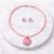 Lollipop Pink Necklace & Pink Crystal Earrings Set
