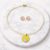 Lollipop Yellow Necklace & White Crystal Earrings Set