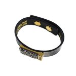 MOROCCO Leather Bracelet with Crystals - Black
