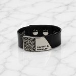 MOROCCO Leather Bracelet with Crystals - Black, Silver