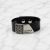 MOROCCO Leather Bracelet with Crystals - Black, Silver