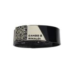 MOROCCO Leather Bracelet with Crystals - Black, Silver