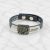 MOROCCO Leather Bracelet with Crystals - Grey, Silver