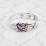 MOROCCO Leather Bracelet with Crystals - Purple, Silver