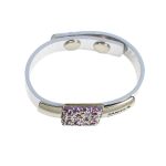 MOROCCO Leather Bracelet with Crystals - Purple, Silver