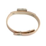 MOROCCO Rosegold Leather Bracelet with Crystals - Rosegold, Silver