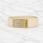 MOROCCO Leather Bracelet with Crystals - Beige, Gold