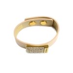 MOROCCO Leather Bracelet with Crystals - Gold