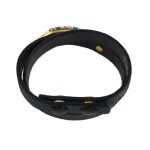 MOROCCO Wrap Black Leather Bracelet with Crystals