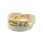 MOROCCO Wrap Black Leather Bracelet with Crystals