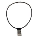 MOROCCO Black Necklace with Crystals in Silver Colour