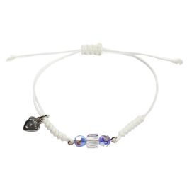 AURA  White Macramé Bracelet with Crystals