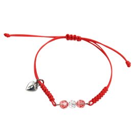 AURA  Red Macramé Bracelet with Crystals