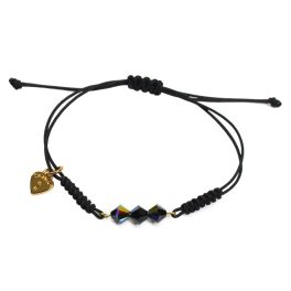 AURA  Black Macramé Bracelet with Crystals