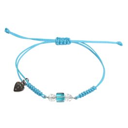 AURA  Blue Macramé Bracelet with Crystals