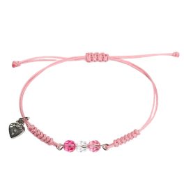 AURA  Pink Macramé Bracelet with Crystals