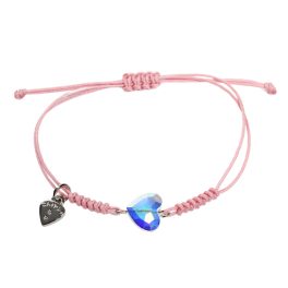 AURA  Pink Macramé Bracelet with Heart Crystal