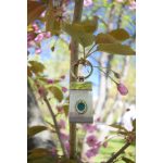 DUAL bőr kulcstartó kristályos részlettel - ezüst bőrből