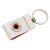 DUAL bőr kulcstartó kristályos részlettel - fehér bőrből