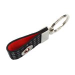 DUAL bőr kulcstartó kristályos részlettel - fekete bőrből