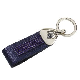 PRISM bőr kulcstartó kristályos felülettel - sötétkék