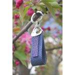 PRISM bőr kulcstartó kristályos felülettel - sötétkék